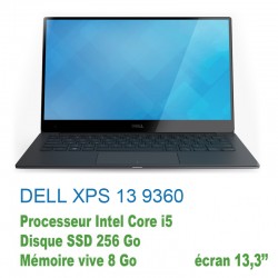 DELL XPS 13 9360 - 13,3" - 8Go - SSD 256Go - Core i5 7e génération - Defauts esthetiques : traces sur caport et écran marqué