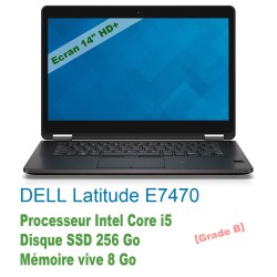 DELL Latitude E7470 - 14" - Core i5 - 8Go - SSD 256Go (Grade B : légères traces sur l'écran)