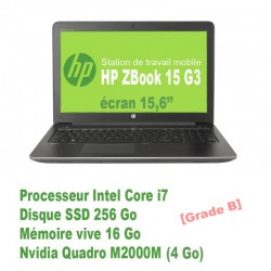 HP ZBook 15 G3 - 15,6" - Core i7 - SSD 256Go - 16Go - Quadro M2000M - Défaut esthétique : petites déformations et rayures (B)