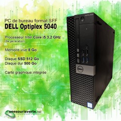 DELL Optiplex 5040 (SFF) - Core i5 - SSD 512Go + Disque dur 500Go - 8Go 