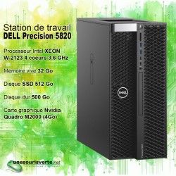 DELL PRECISION 5820 - Intel Core XEON - 16Go - SSD 512 Go + Disque dur 1 To - Quadro P2000 (5Go)
