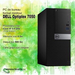 DELL Optiplex 7050 - Core i5 - disque dur 500 Go - 8Go (format minitour)