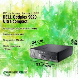 DELL Optiplex 9020 USFF (Ultra compact) - Intel Core i5 - disque SSD 128 Go - 8 Go