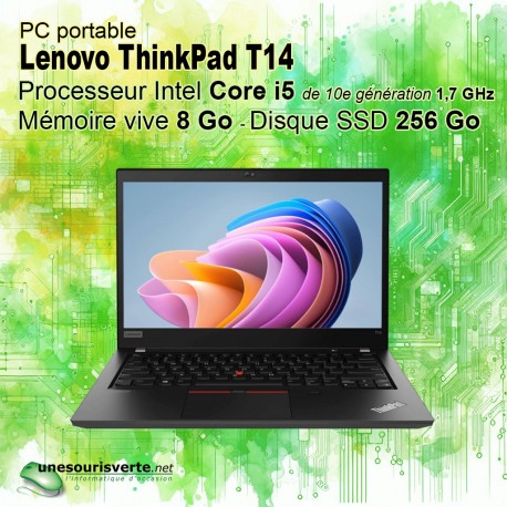 Lenovo ThinkPad T14 - 14" - Intel Core i5-10310U - SSD 256 Go - 8 Go