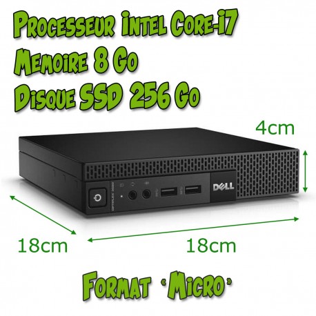 DELL Optiplex 9020M - Core i7 - SSD 256Go - 16Go (format Micro)