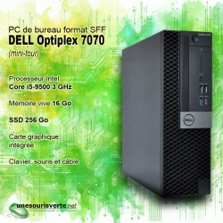 DELL OPTIPLEX 7070 SFF - Intel Core i5-9500 3Ghz - Mémoire 16Go - Stockage 256Go SSD