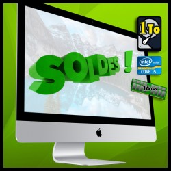 iMac 21" (Fin-2013) - Core-i5 2,7Ghz - 16Go - 1To - macOS 10.15 Catalina  (livré sans clavier ni souris)